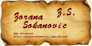 Zorana Sokanović vizit kartica